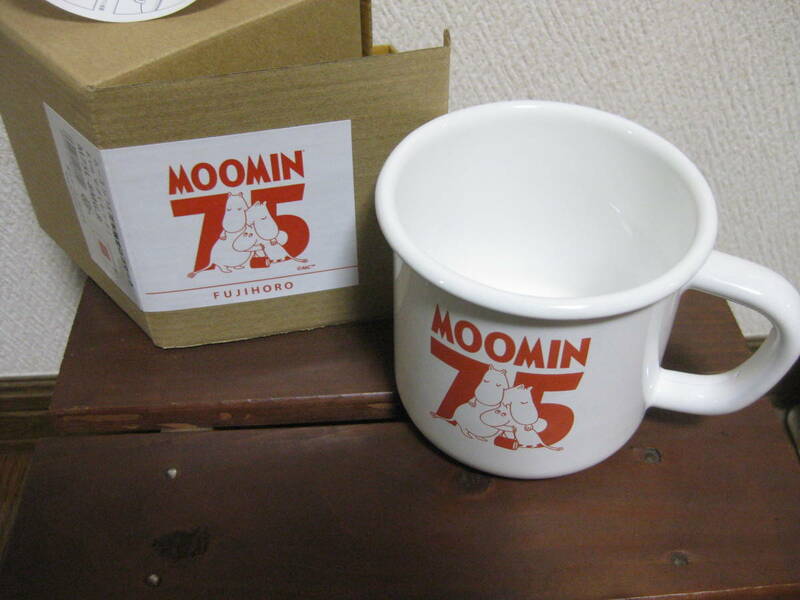 ムーミン　75周年限定　ロゴマーク　ホーロー　マグカップ　未使用