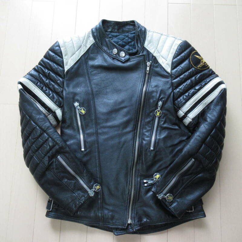 ★即決送込★フランス製 MOTO CUIR パッテッド ライダース ジャケット 革ジャン レザー punk AKIRA MADMAX 爆裂都市 サイバーパンク 80s S