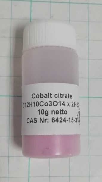 クエン酸コバルト二水和物 10g C12H10Co3O14・2H2O 有機化合物標本 化学薬品