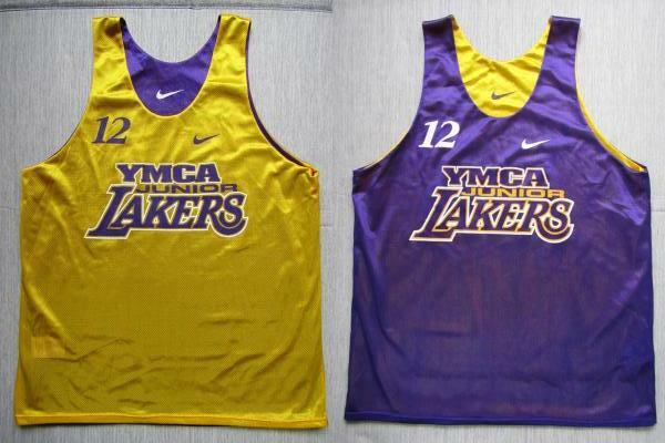 激レア！ NBA ロサンゼルス・レイカーズ YMCA JUNIOR LAKERS ナイキ　NIKE製　リバーシブル ユニフォーム　タンクトップ　ゲームシャツ