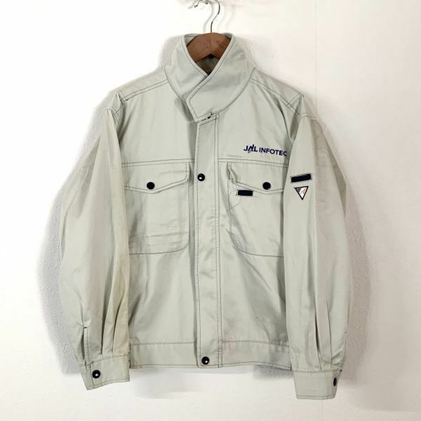 激レア 入手困難 非売品 JAL ジャル 日本航空 ワークジャケット 作業着 グレー ネイビー メンズ Mサイズ コレクター