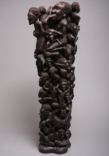 アフリカ　タンザニア　特大　マコンデ　ウジャマ　80cm　木彫り　立像　黒檀　一刀彫