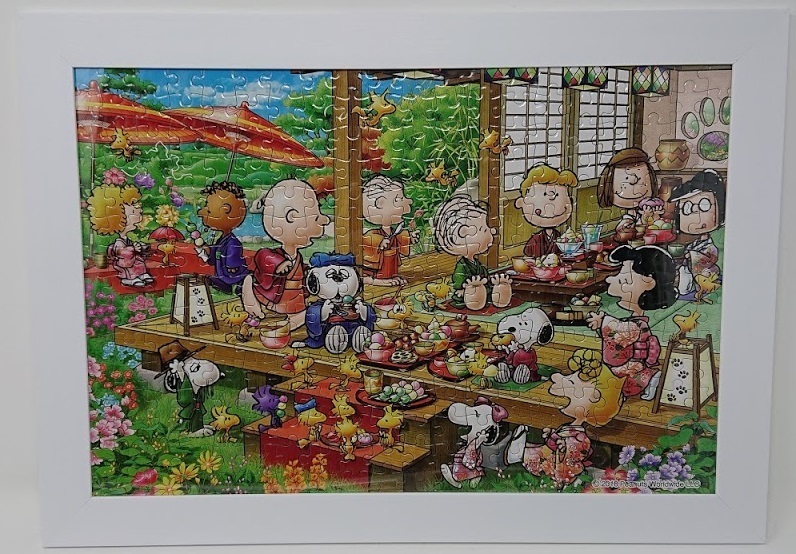 [中古品] [ジグソーパズル] [完成品(糊付け済み)] PEANUTS すぬーぴーぱーてぃー ★約31cm×42.5cm★