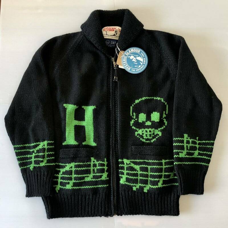 限定 コラボ★MONSTER編込 カウチン ニット★Day By Granted × HYSTERIC GLAMOUR/未使用 新品/S/音符 スカル/セーター カーディガン/HG