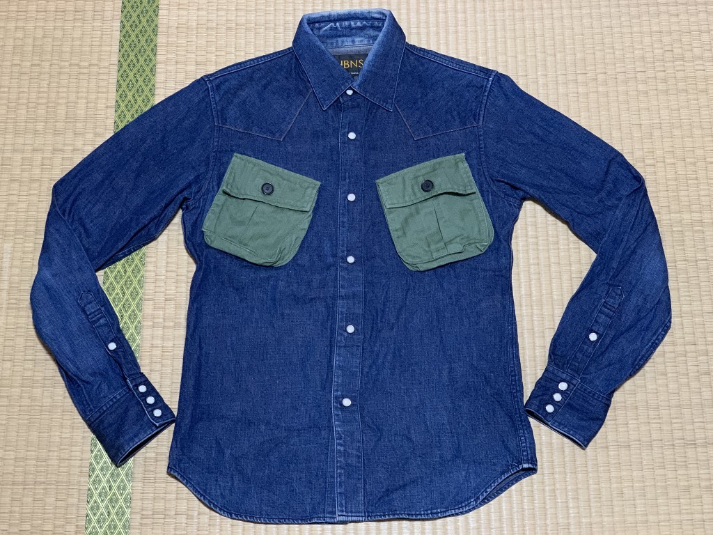 HBNS/ハバノス デニム 長袖シャツ サイズS メンズ 日本製