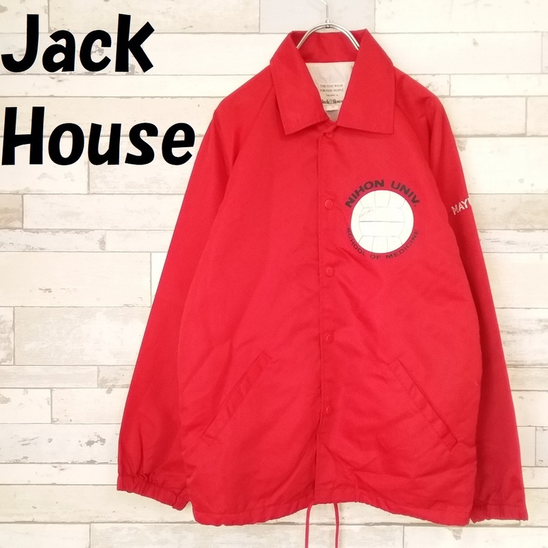 【人気】Jack House/ジャック ハウス 日本大学医学部 バレーボール部 EXODUS ナイロンジャケット レッド M/9005