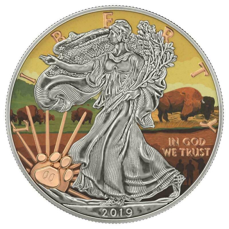 アメリカ　2019年　銀貨　$1　US National Park - WIND CAVE　@6-58
