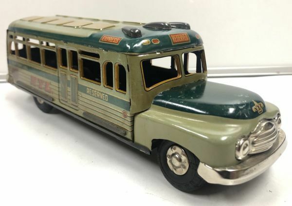 ボンネットバス NEW YORK LINE ニューヨークライン 緑 ブリキのおもちゃ