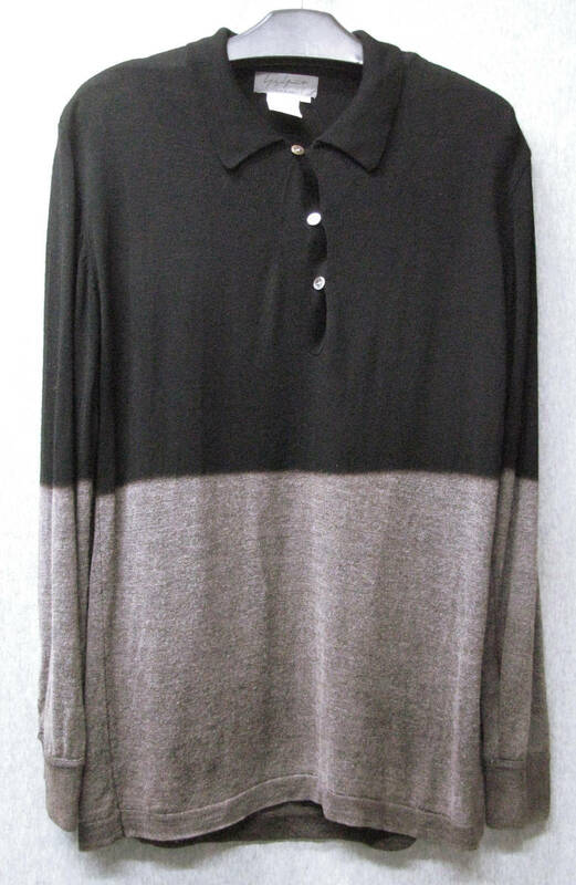ヨウジヤマモト プールオム＊ 旧タグ 脱色 ニット シャツ （ ポロシャツ レア ヴィンテージ Yohji Yamamoto pour Homme Vintage Knit Shirt