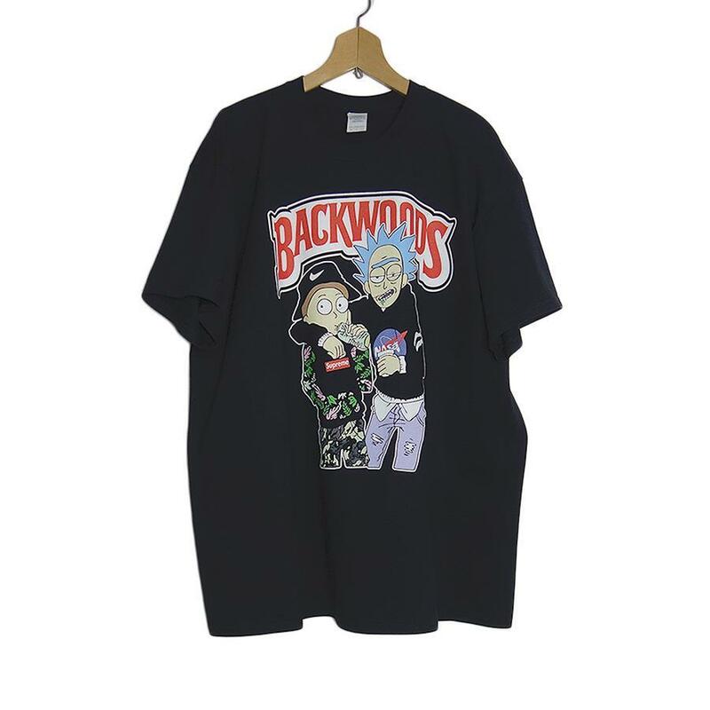 大きいサイズ Tシャツ 新品 BACKWOODS プリントTシャツ デ ッドストック XLサイズ GILDAN 黒 キャラクター #2242