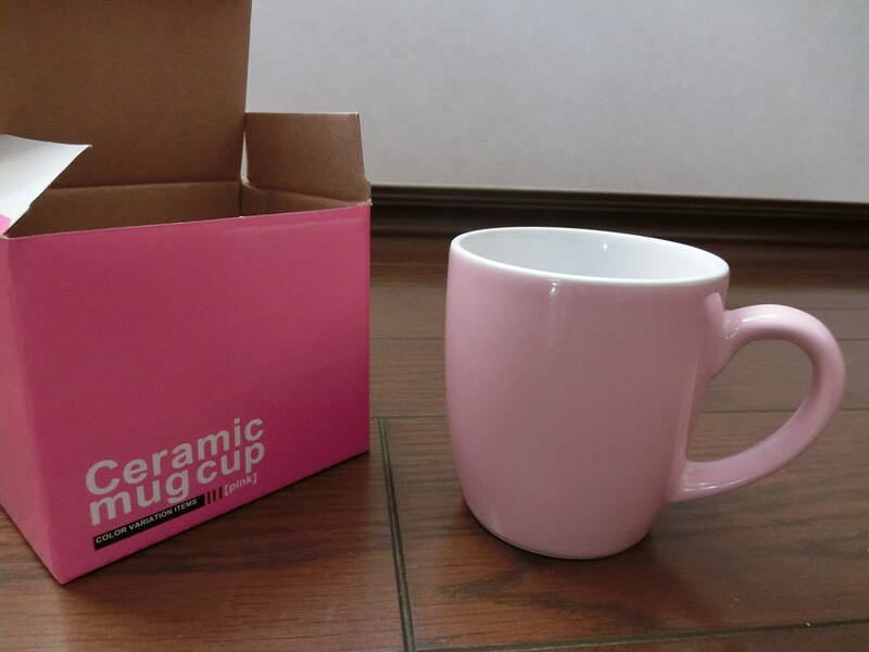 新品未使用　セラミックマグカップ　ピンク　陶器製 ～定形外送料無料　Sサイズ