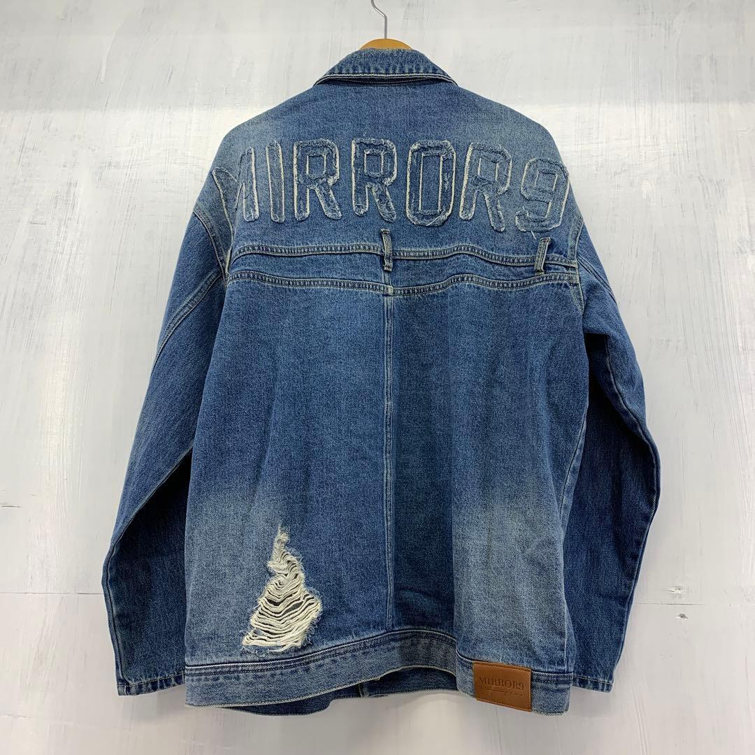 72◆80/MIRROR9 デニムジャケット ダメージ加工 サイズ:L 0115-2