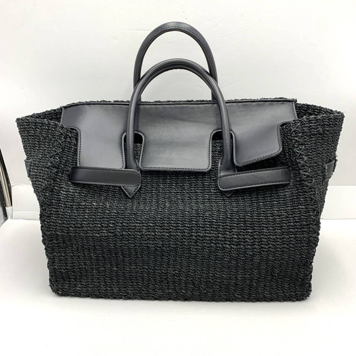 75◆140/SEA カゴバッグ バスケットバッグ トートバッグ ブラック 0114-1