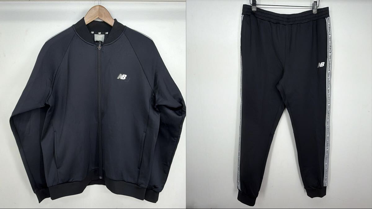 FAK8f 未使用タグ付き New Balance ニューバランス セットアップ ジャージ 上下セット 黒 ブラック BLK 大きいサイズ XL メンズ 