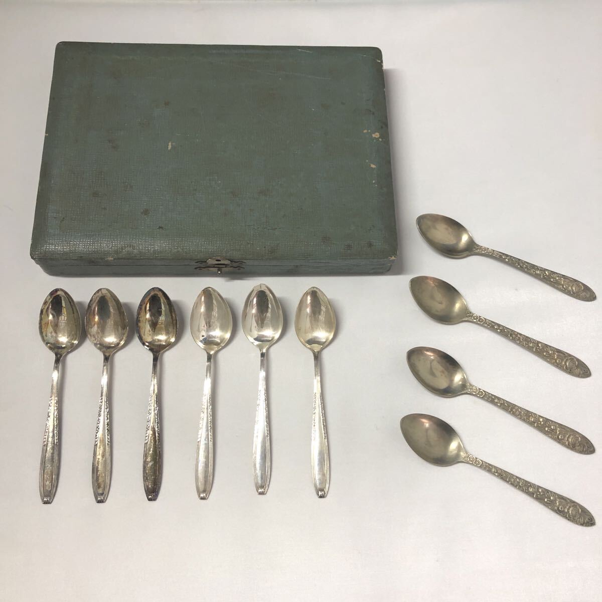 スプーン 銀 SILVER シルバー ニッケルシルバー ティースプーン カトラリー 2組セット 70.2g 60サイズ