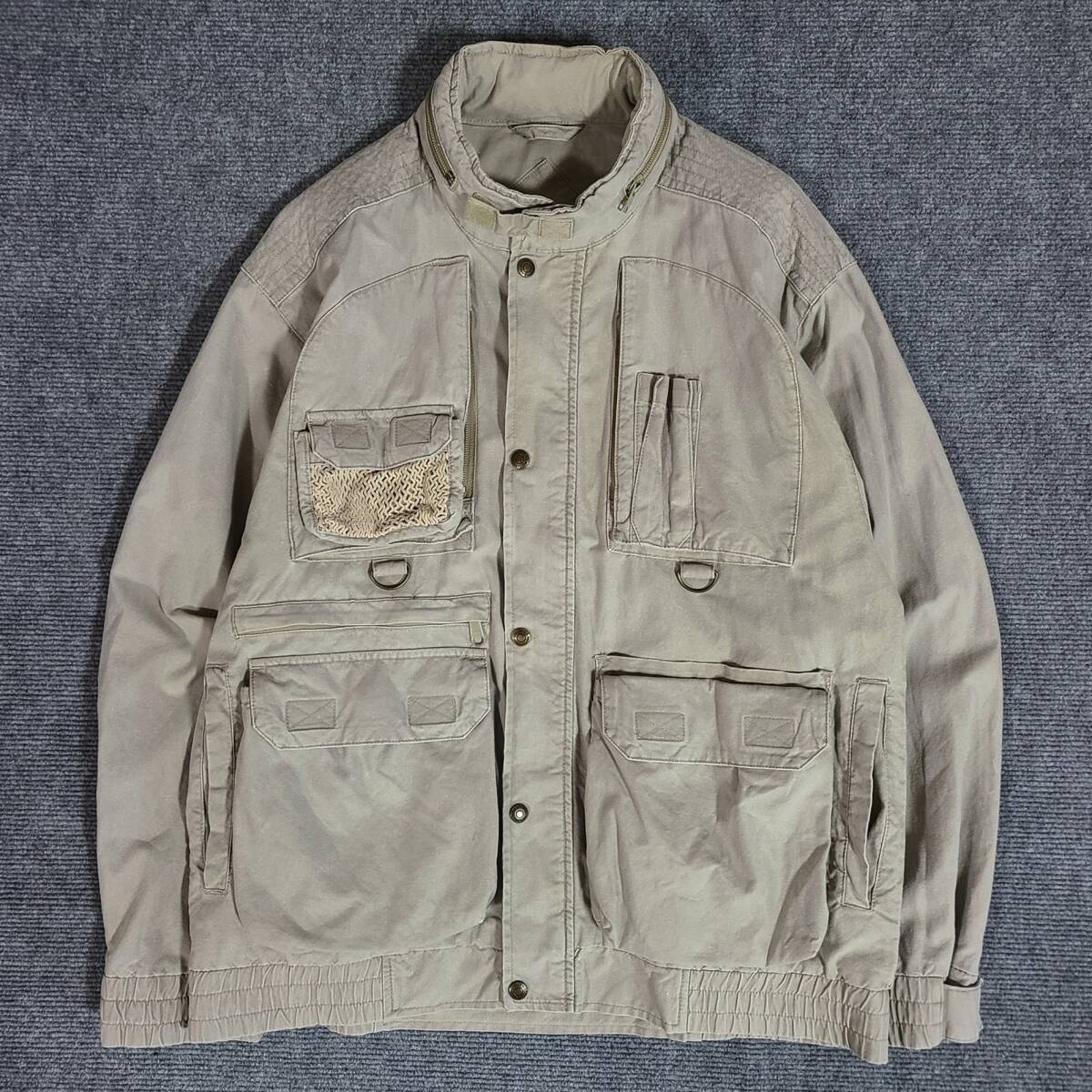 レア　黒タグ　80s　クリーニング済　Eddie Bauer　エディーバウアー　フィッシングジャケット　収納フード　ユーティリティ　ハンティング