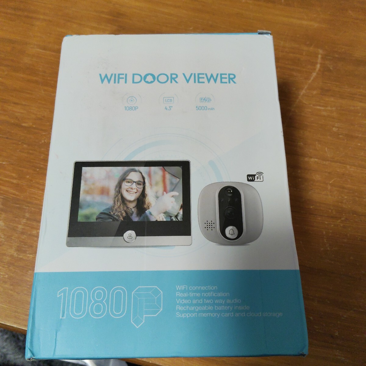 防犯 Tuya スマートホーム WIFI デジタルドアのぞき穴ビューア 4.3 インチ HD 1080P 屋外ワイヤレスドアベル WIFI マジックアイ