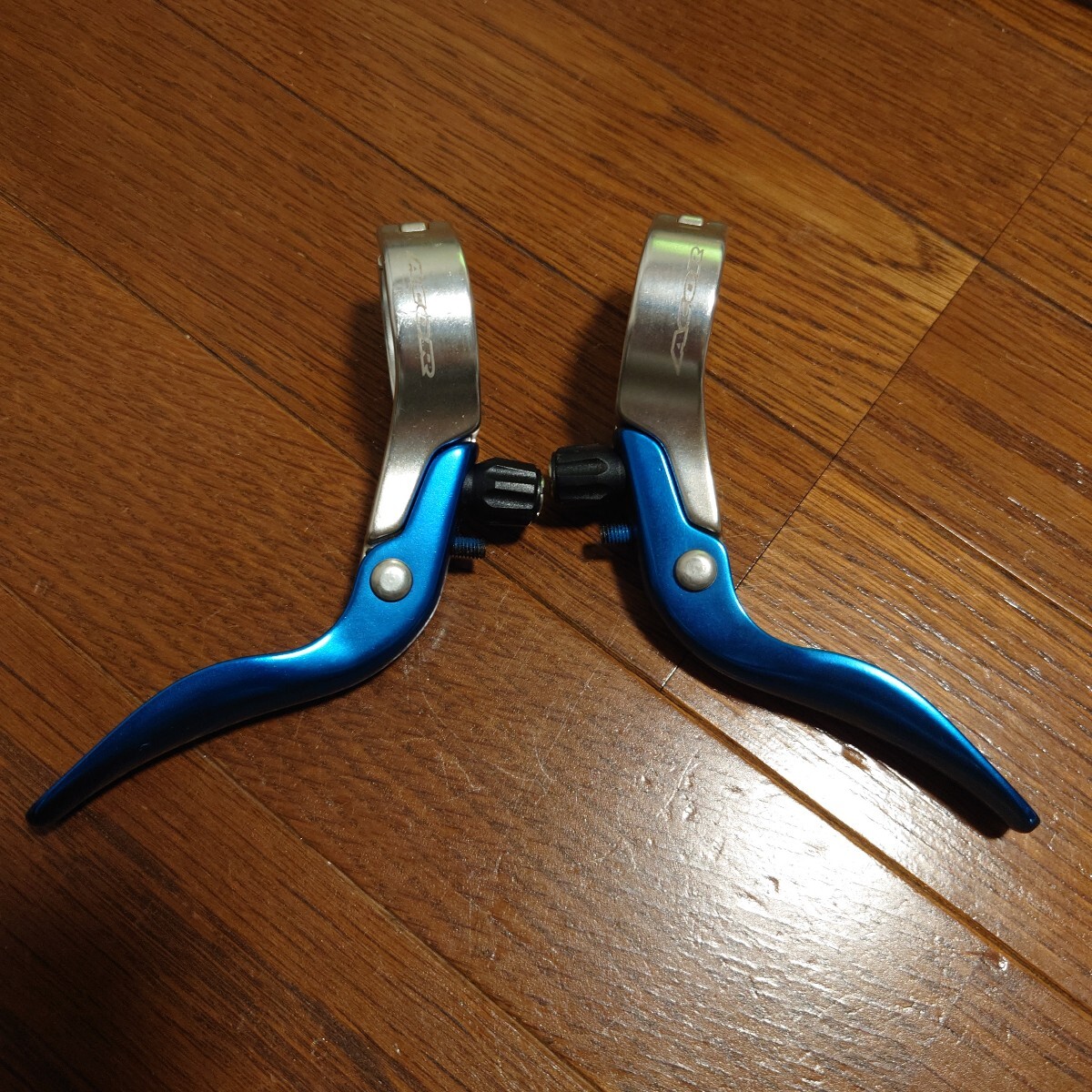 ACOR ブレーキレバー 補助ブレーキレバー 左右セット ブルーアルマイト シルバー 自転車 ロードバイク ピスト クロスバイク シクロクロス