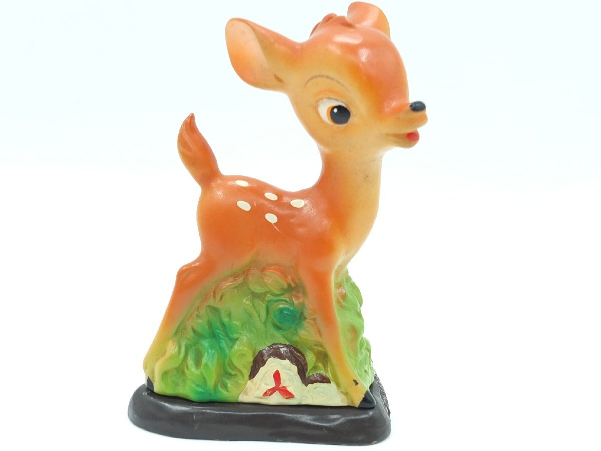 【z34469】非売品 三菱銀行 ディズニー バンビ 貯金箱 ソフビ フィギュア 昭和レトロ アンティーク 格安スタート