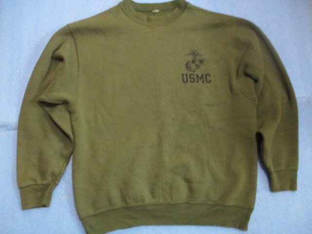 US古着　米軍基地流れ品 USMC海兵隊　スエットシャツ　Mサイズ　OD
