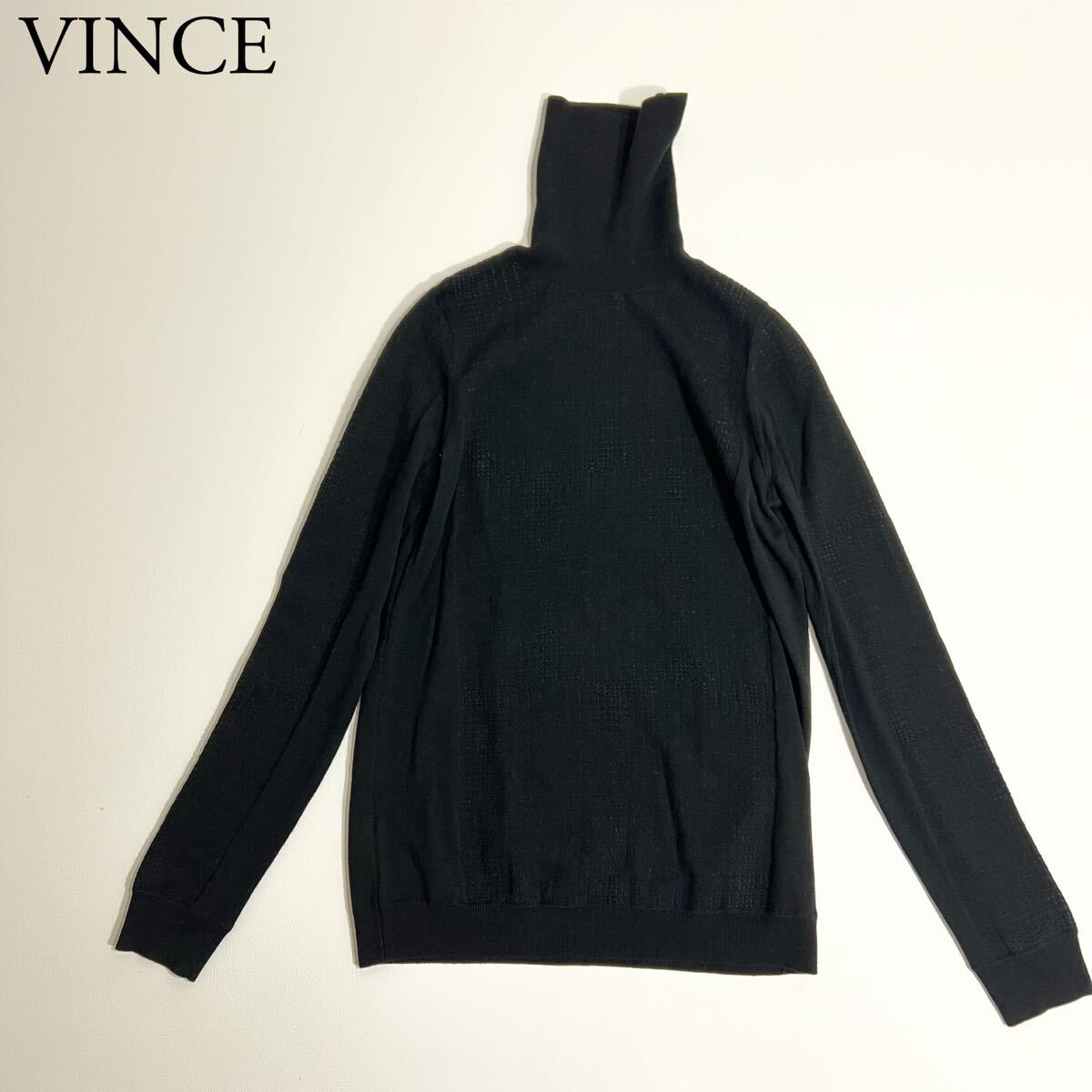 美品 VINCE. ヴィンス ニット　セーター タートルネック　長袖 トップス　ウール　ブラック レディース