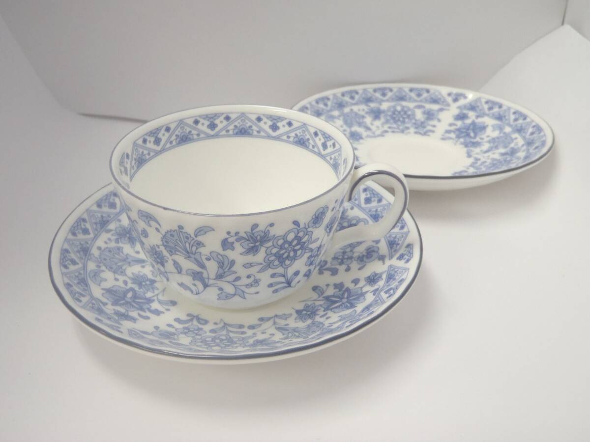 ●○81246 MINTON ミントン シャリマー カップ x1 ソーサー x2 計3点 セット ティーカップ ブルー○●