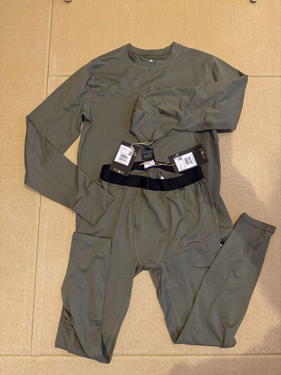 未使用 バートン Burton ベースレイヤー ファーストレイヤー 上下セット forest moss 1