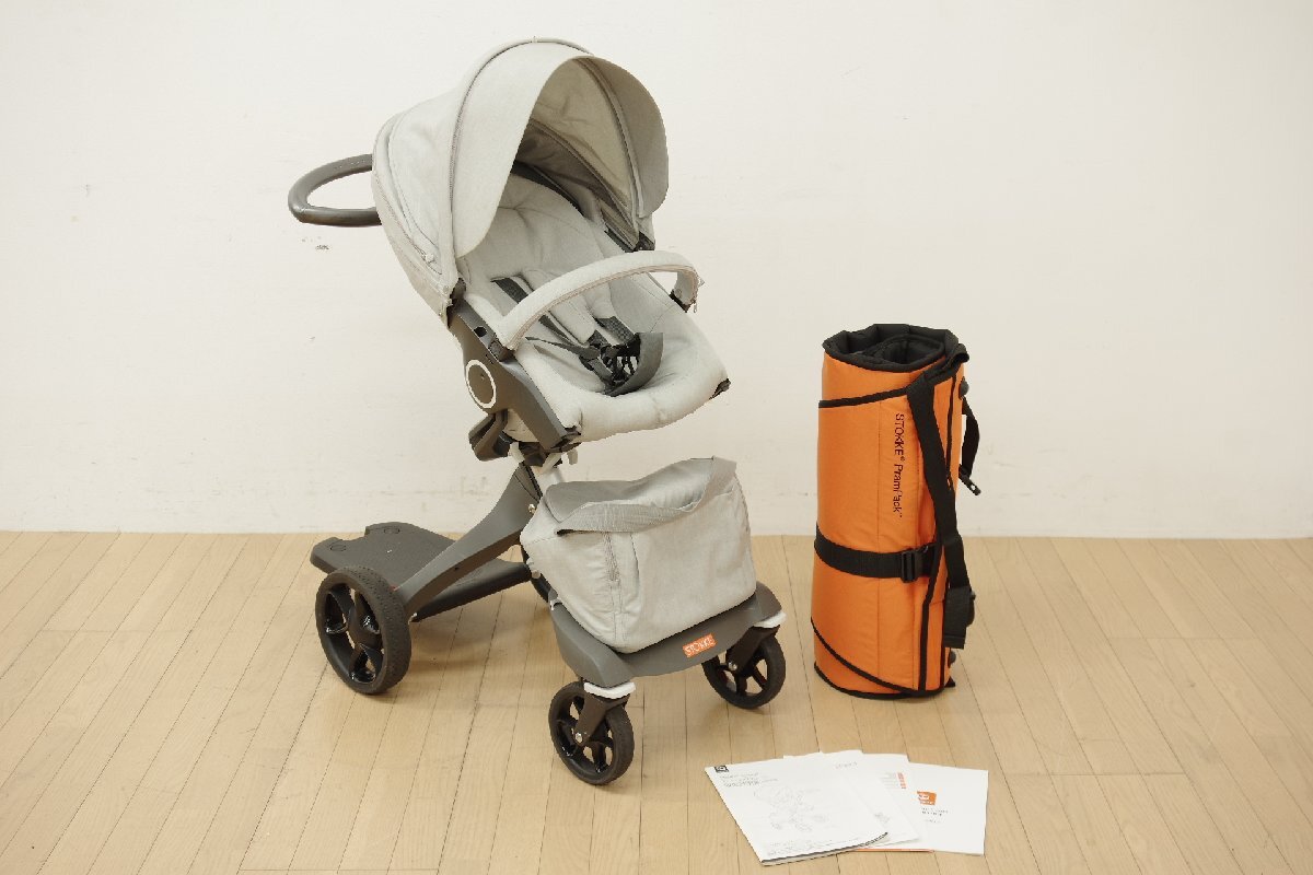 Stokke ストッケ エクスプローリー ベビーカー プラムパック グレー 中古 2人乗り可能 ライダー付き 旅行 お出かけ 生後6ヶ月～15キロまで