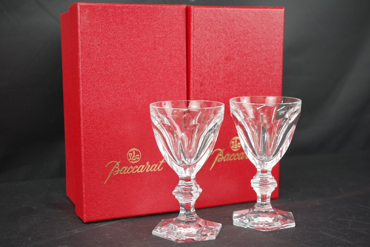 Baccarat バカラ アルクール ワイングラス 廃盤 2客セット クリスタルガラス 食器 フランス ブランド食器 グラス 酒器 12.3cm 口径7cm A