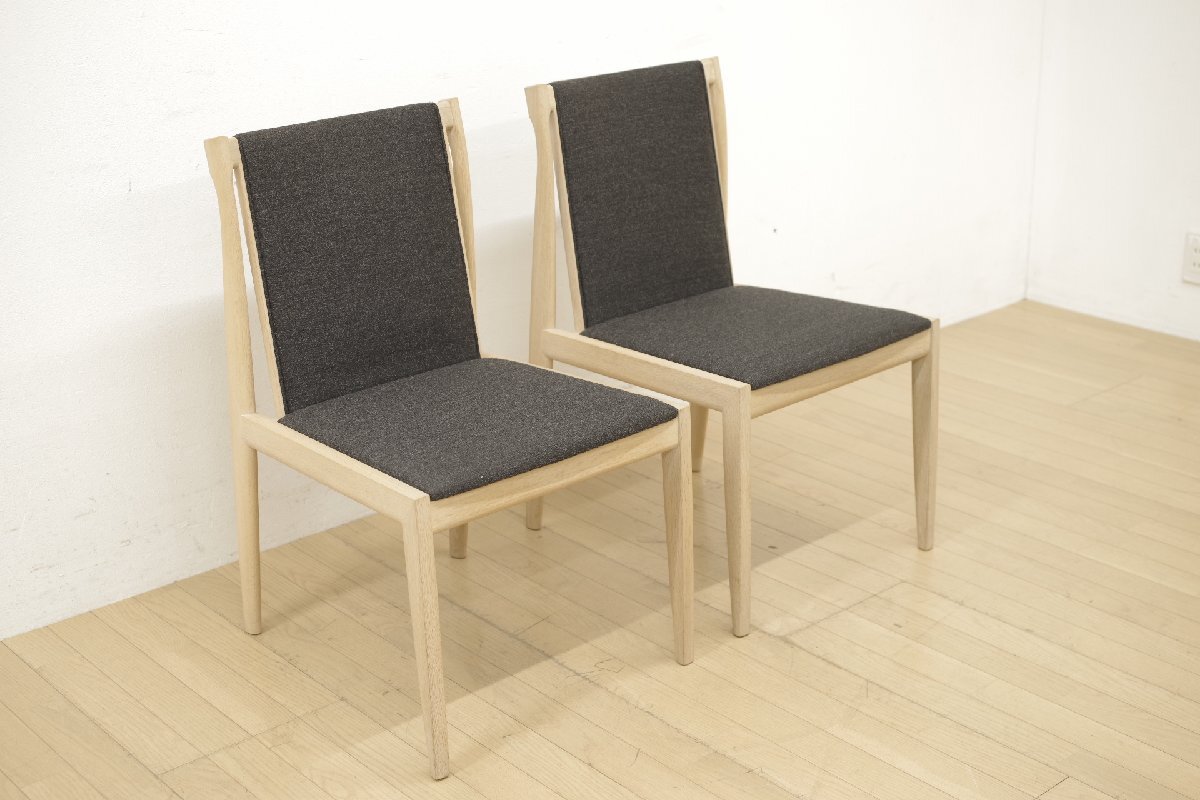 Ritzwell リッツウェル CLAUDE クロード ダイニングチェア 2脚セット アームレス ナラ材 食卓椅子 モダン 新品27万～ (C)