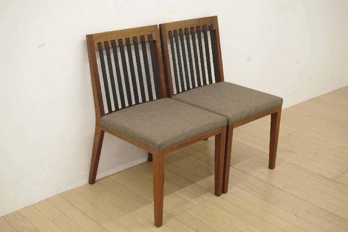 Ritzwell リッツウェル BLAVA ブラヴァ ダイニングチェア 2脚セット アームレス ウォールナット ファブリック 食卓椅子 シンプル モダン