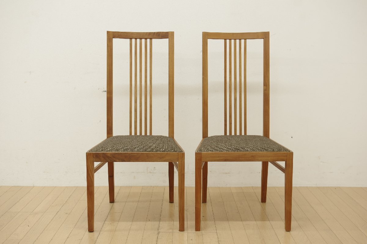 タイムアンドスタイル TIME＆STYLE フランクス ダイニングチェア 2脚セット ハイバック ウォールナット ファブリック イス 椅子 モダン (C)