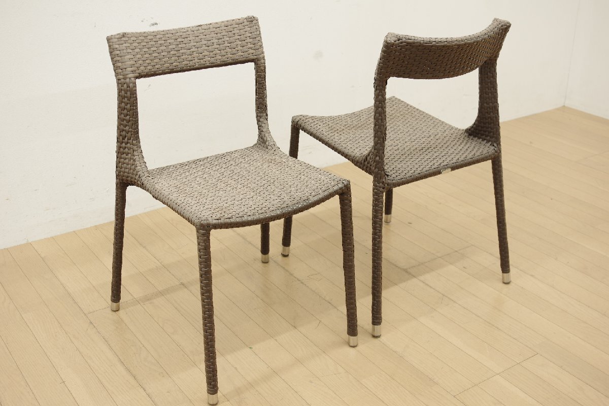 emu エミュー ガーデンチェア 2脚セット 屋外用 エクステリア シンプル ナチュラル カフェ ブラウン