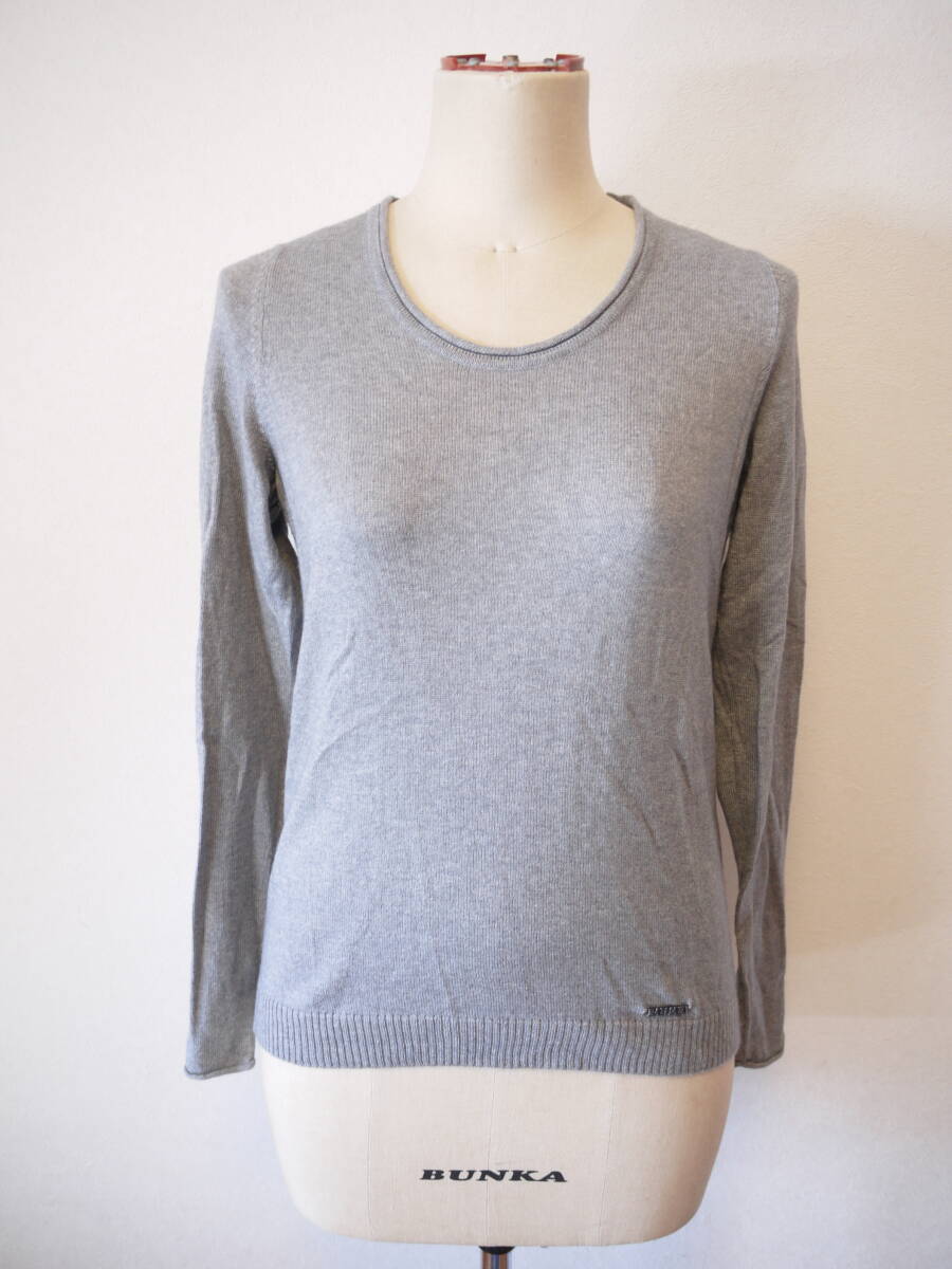 BALMAIN PARIS バルマン 長袖ニット カシミヤ/シルク グレー ９ 美品