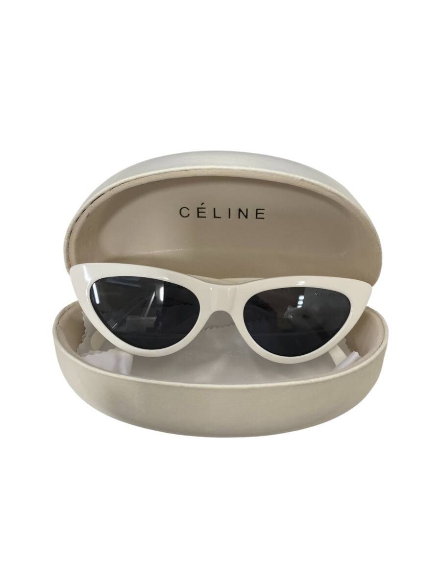 CELINE セリーヌ CL41469/S キャットアイ サングラス 53□21 145 ホワイト 中古 ケース付き SKH7700