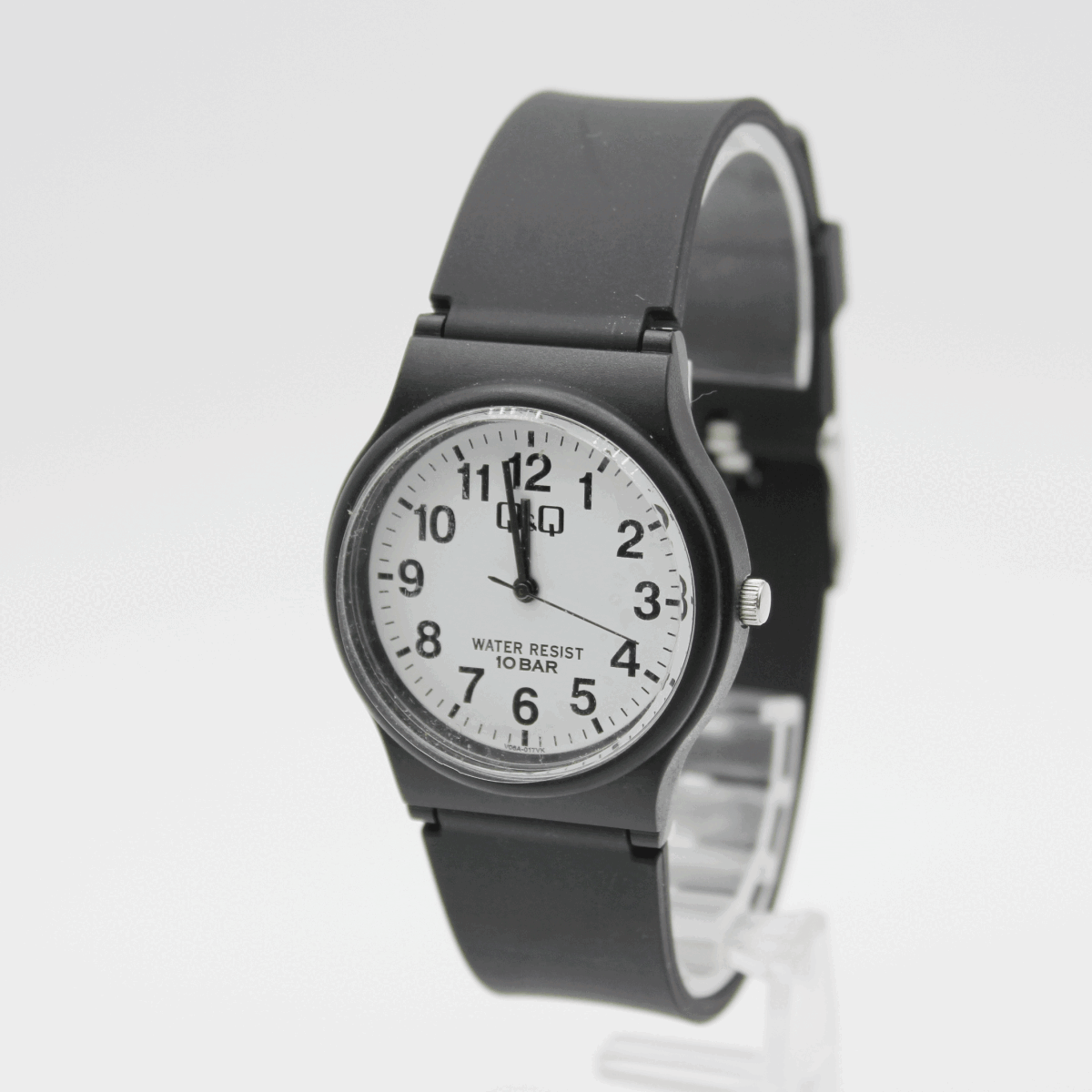W260127-44 CITIZEN Q&Q シチズン キューアンドキュー メンズ腕時計 クォーツ 稼働品 文字盤ホワイト ラウンド ブラック