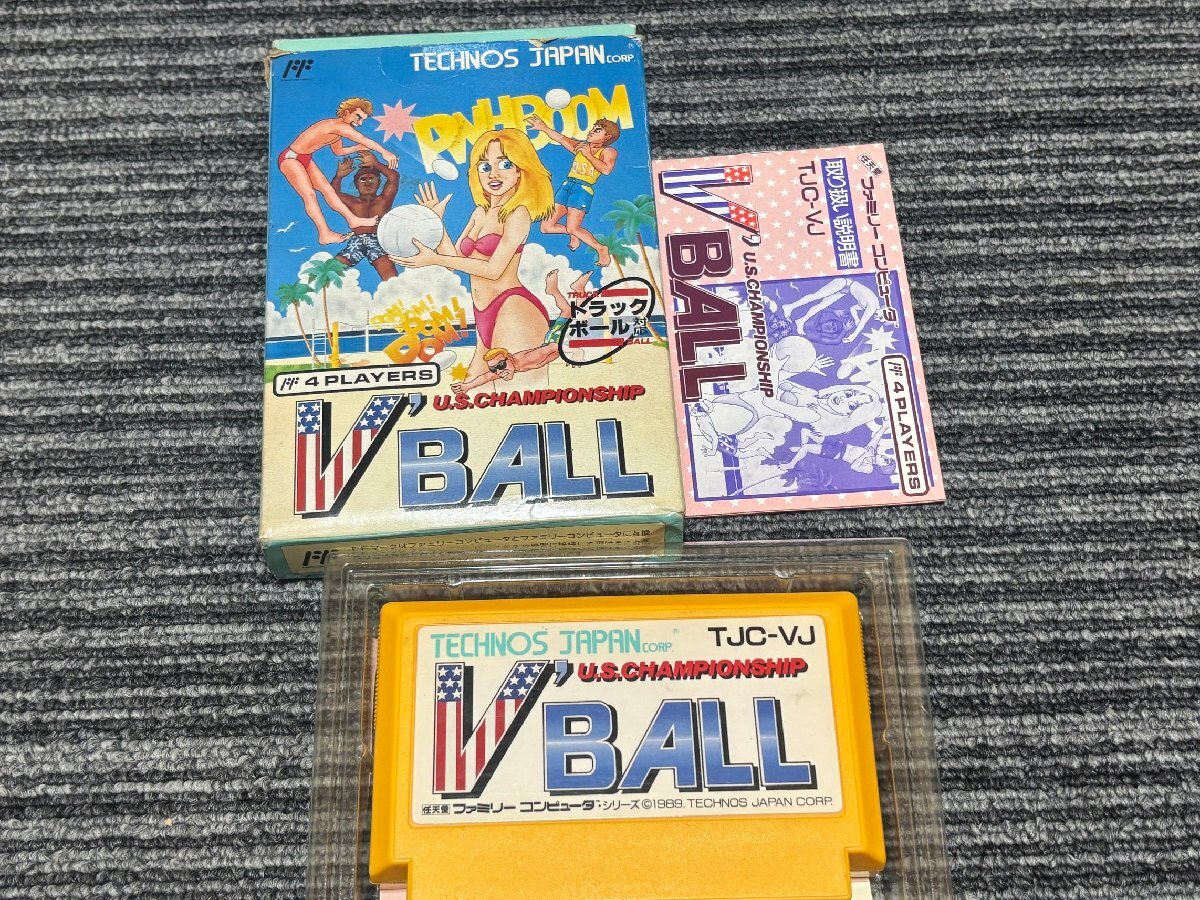 ファミコン カセット ソフト V’BALL U.S.チャンピオンシップ ビーチバレボール 箱 説明書 付き FC
