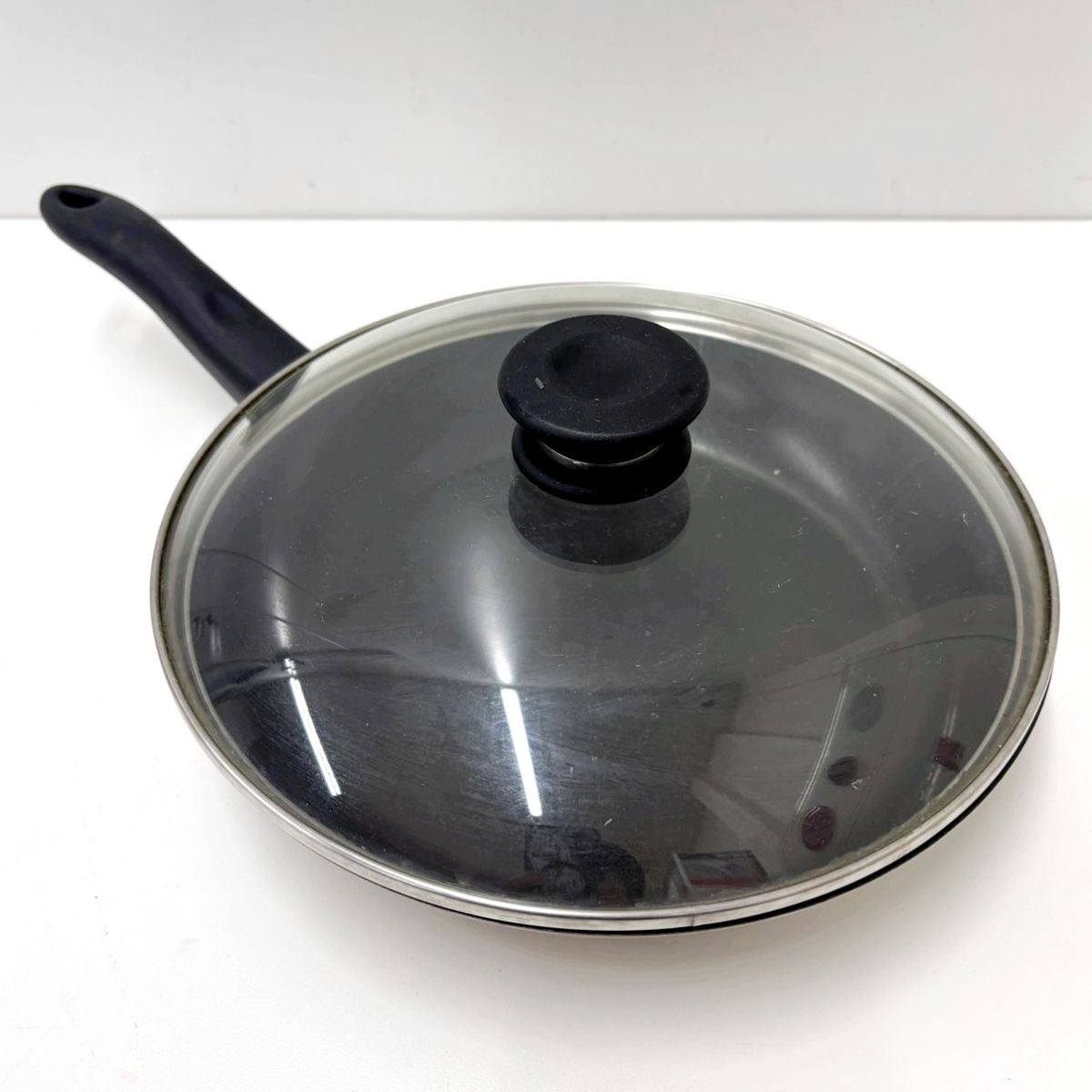 【中古】【J0107-7】Amway/アムウェイ ノンスティック フライパン 26cm フタつき