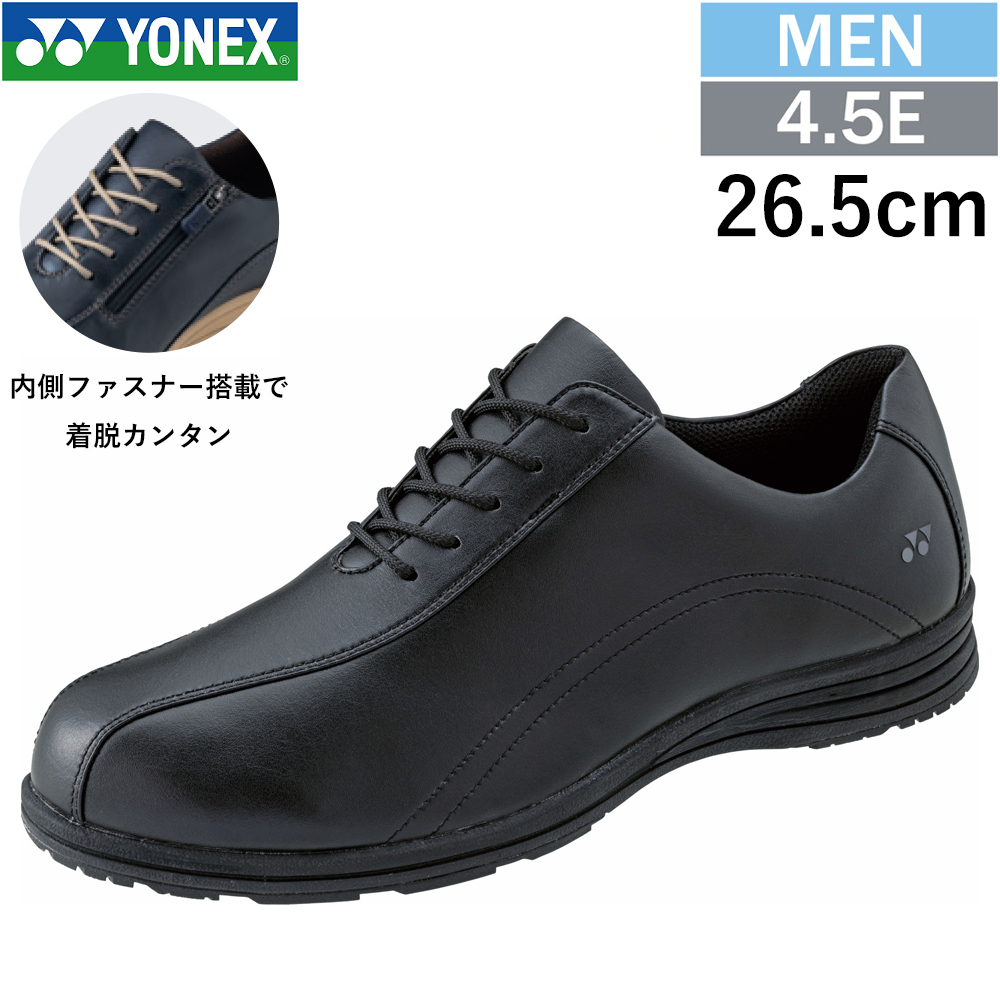 M118W ブラック 26.5cm ヨネックス パワークッション ウォーキングシューズ 男性用 メンズ 靴 4.5E YONEX ファスナー