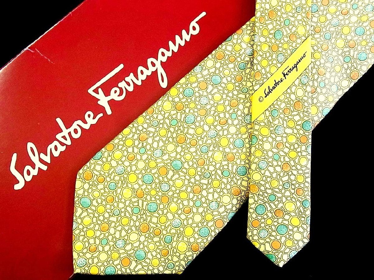 R2№0178■【FERRAGAMO】フェラガモ■美品【デザイン】ネクタイ■