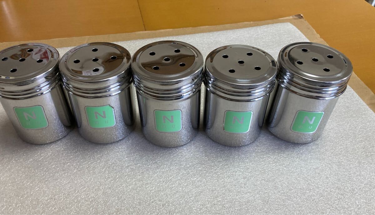 ステンレス製 調味料入れ のり用 5個セット 塩コショウ入れ