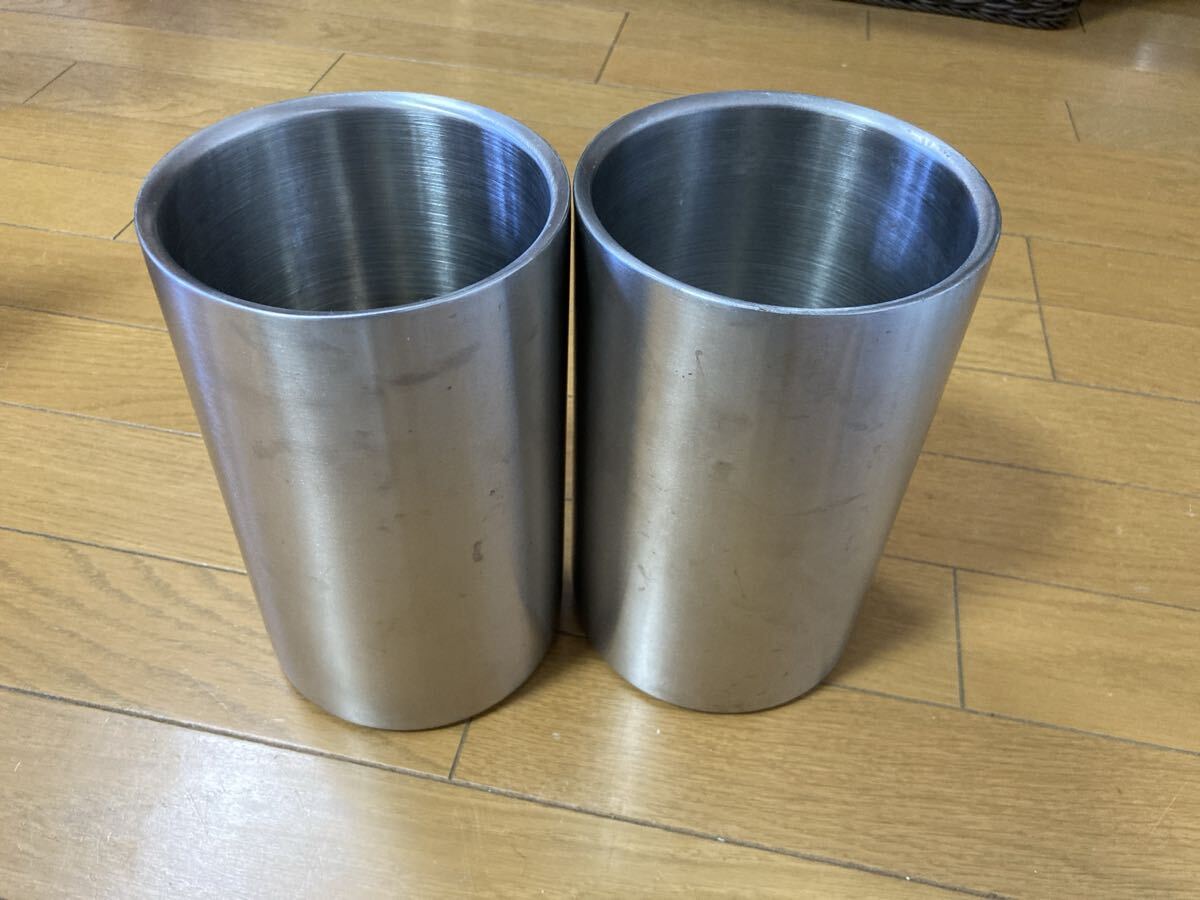 ステンレス製 中空二重構造ワインクーラー 2個セット 