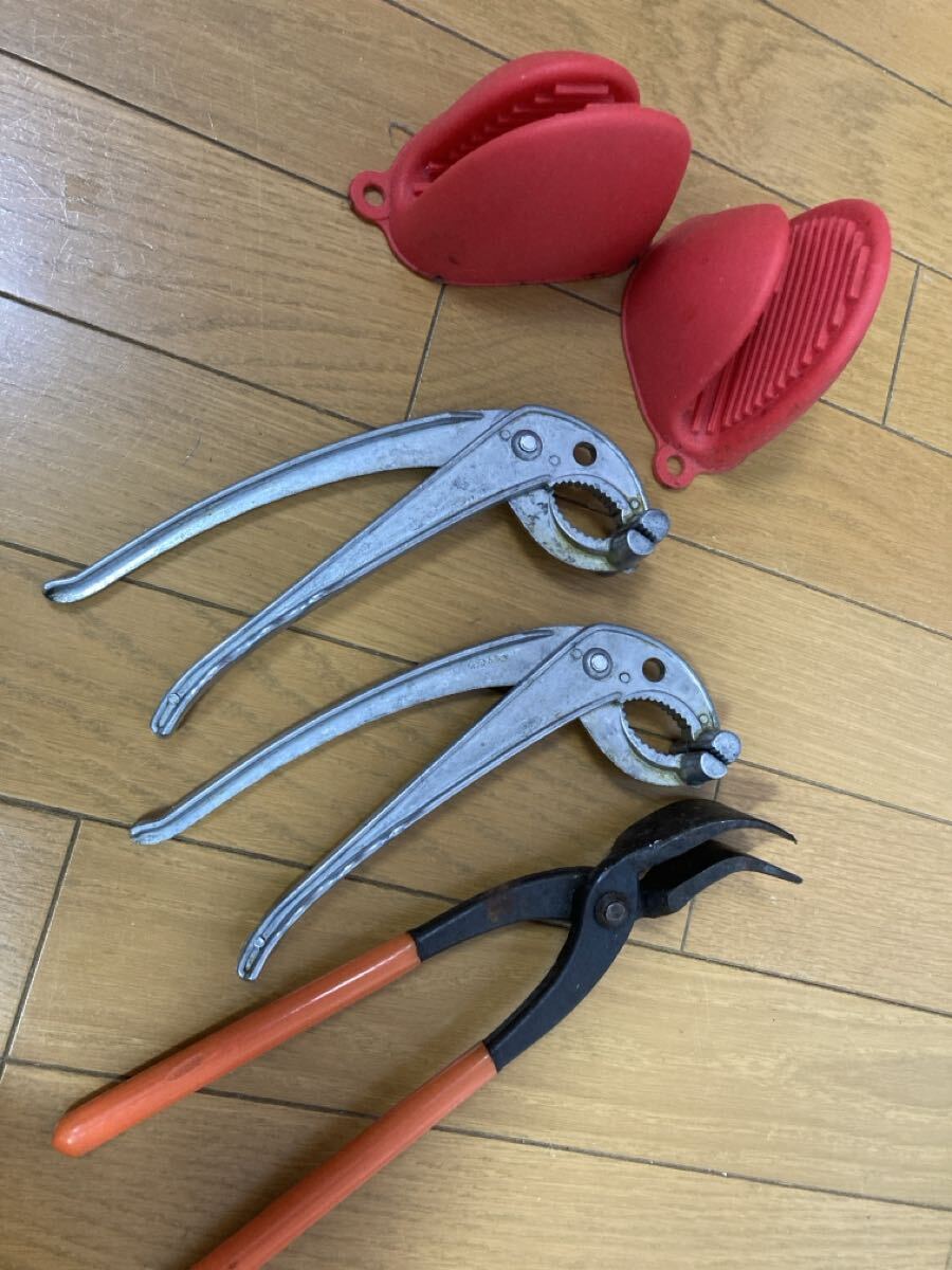 鍋ヤットコ つかみ箸 シリコンミトン 鉄板焼の必需品