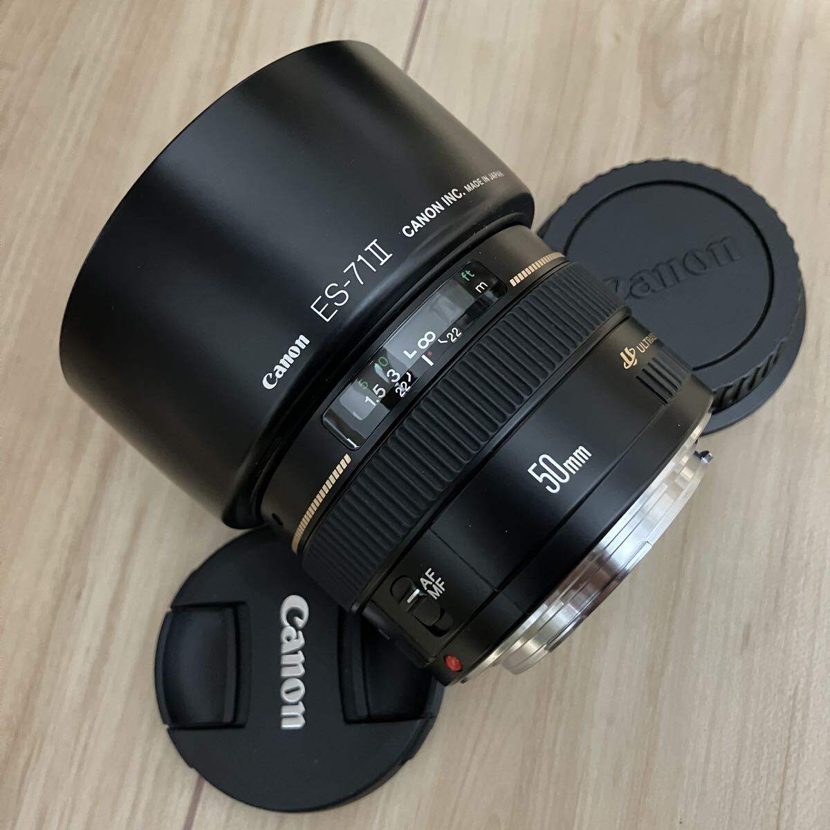 Canon EF 50mm f1.4 USM 動作も写りもOKです。キレイです。前後キャップ、純正フード付き