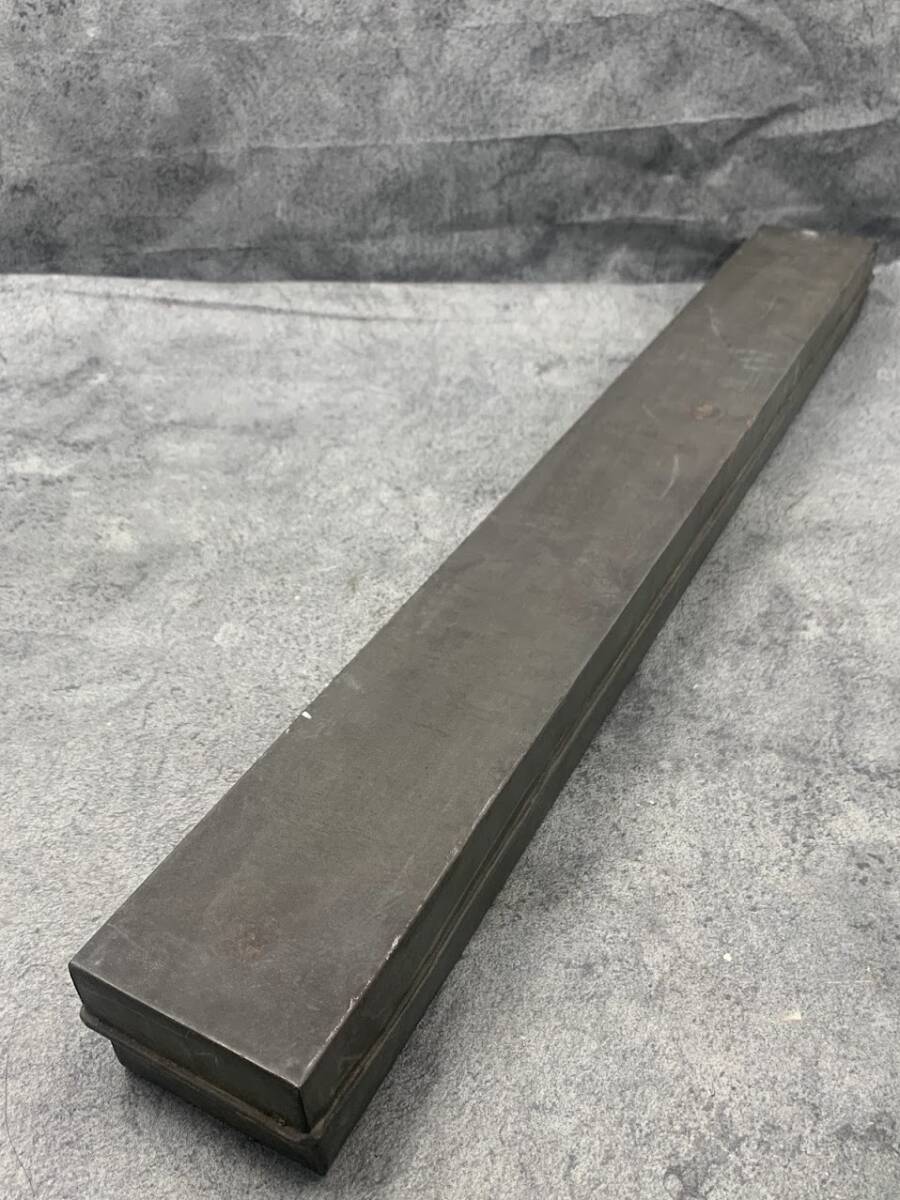 【 レトロ アンティーク 工具箱 ツールボックス 】古道具 アイアン 蓋付き 箱 ブリキ 83㎝