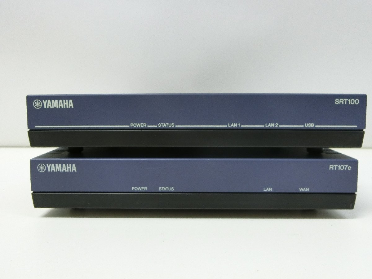 8■/Zク5689 YAMAHA　ルーター　SRT100 / RT107e 2台セット 初期化済 中古 現状品 保証無