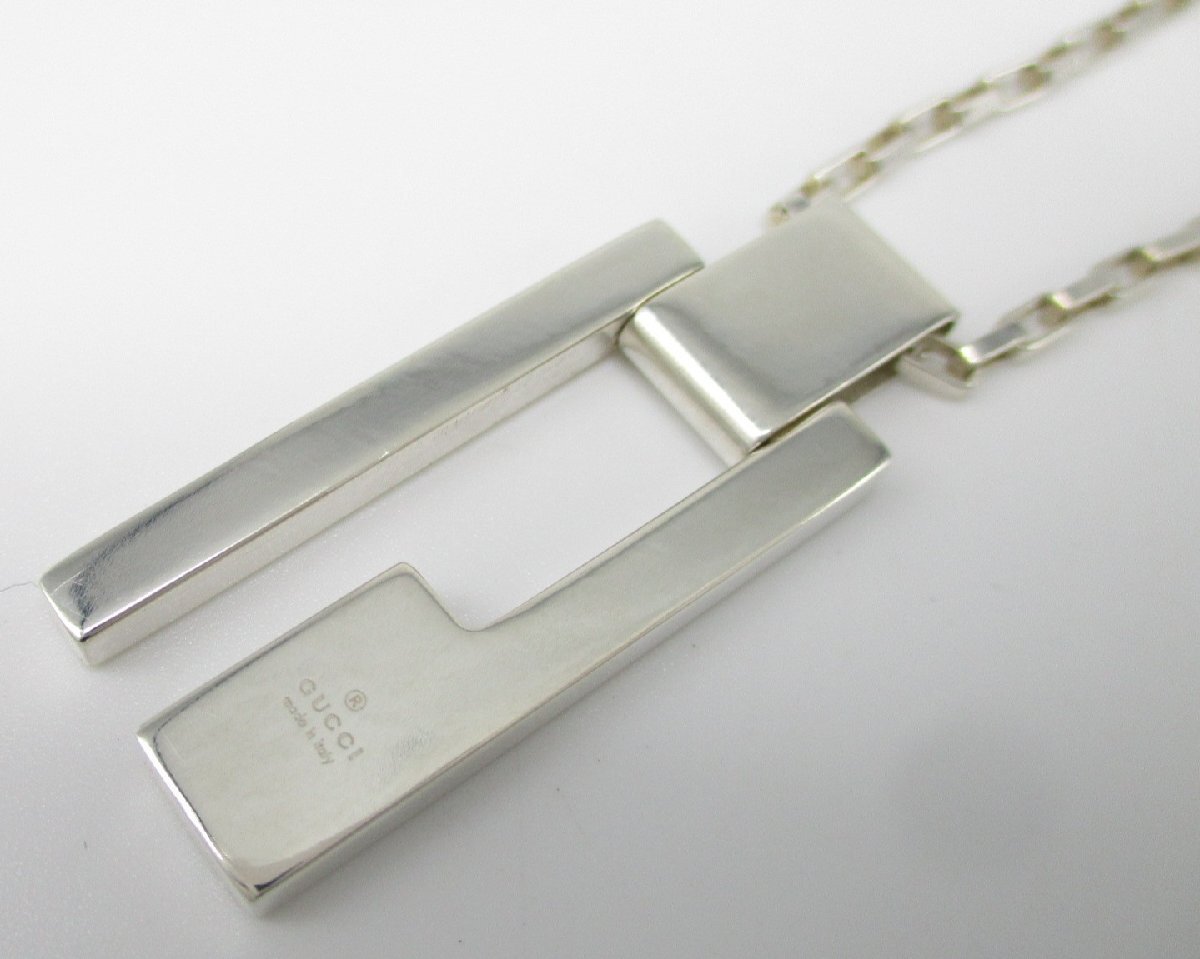 ■グッチ■美品■Gプレート ペンダントネックレス■シルバー925