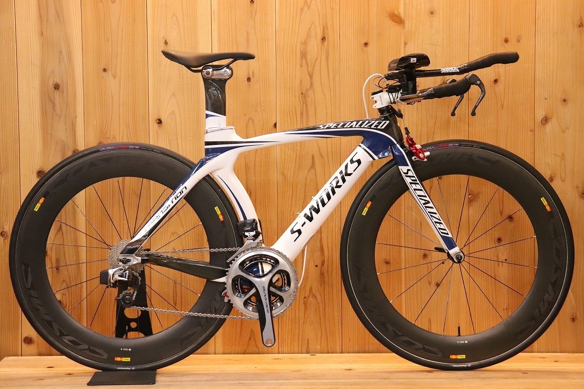 スペシャライズド SPECIALIZED S-WORKS TRANSITION 2010年モデル XSサイズ スラム レッド E-TAP MIX 11S カーボン TTバイク 【芦屋店】
