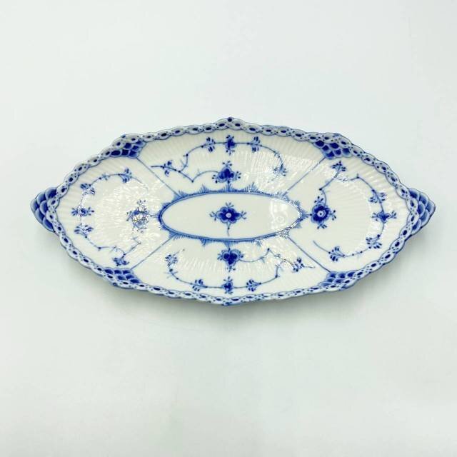 Royal Copenhagen ロイヤルコペンハーゲン ブルーフルーテッド ハーフレース ピックルディッシュ 食器 ブランド キッチン用品