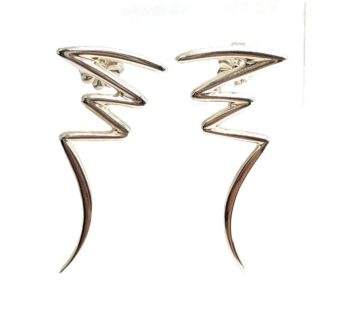 ■【希少】Tiffany＆Co. ティファニー SV 925 スクリブル ピアス パロマピカソ シルバー 銀 ビンテージ ジグザク イナズマ アクセサリー